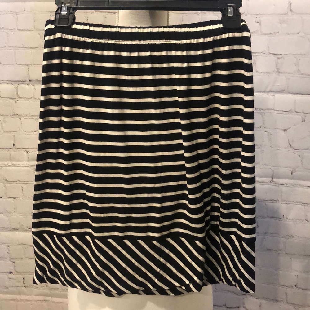 black white striped stretch skirt XS